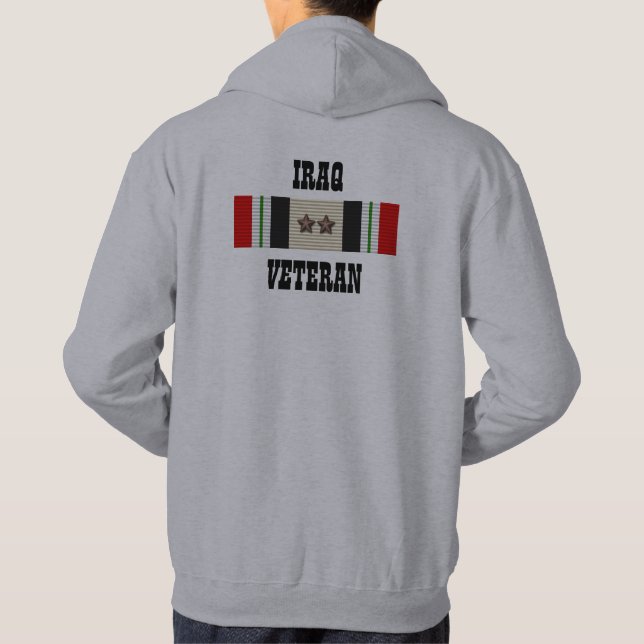 SUDADERA 2 ESTRELLAS DE CAMPAÑA / VETERANO DE IRAQ (Reverso)