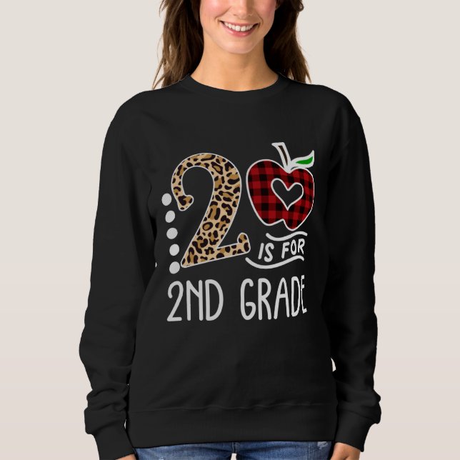 Sudadera 2nd Grade Leopard Second Grader Back To School Tea (Anverso)