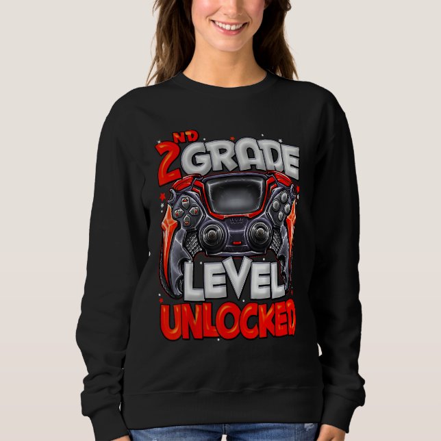 Sudadera 2nd Grade Level Unlocked Video Game Back To School (Anverso)