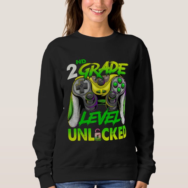 Sudadera 2nd Grade Level Unlocked Video Game Back to School (Anverso)