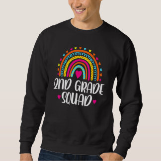 Sudadera 2nd Grade Squad Teacher  Rainbow  Back To School