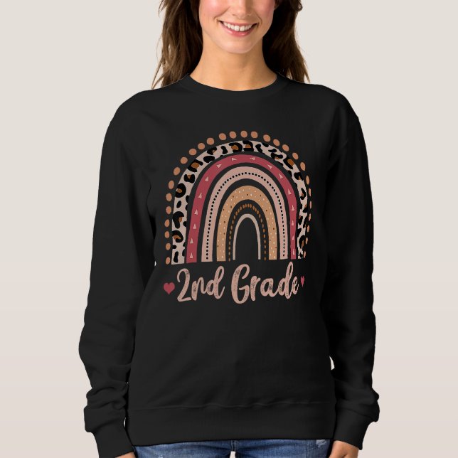 Sudadera 2nd Grade Teacher Funny Rainbow Lover Back To Scho (Anverso)