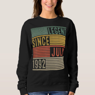 Sudadera 30.ª leyenda de cumpleaños desde julio de 1992 de