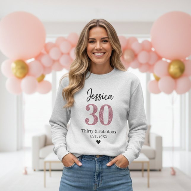 Sudadera 30th birthday womens tshirts thirty milestone Pink (Subido por el creador)