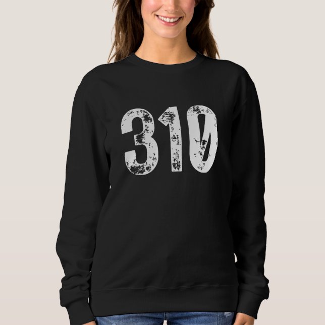 Sudadera 310 Area Code Los Angeles CA Mobile Telephone Area (Anverso)