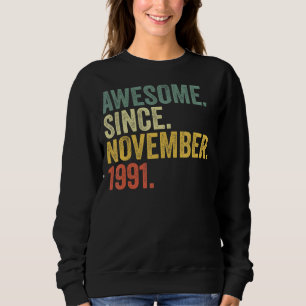 Sudadera 31° cumpleaños increíble desde noviembre de 1991 3