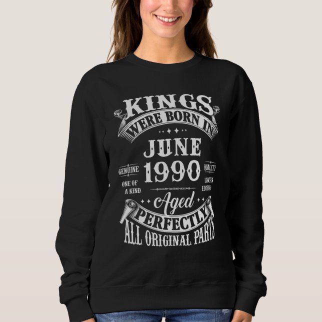 Sudadera 32ª Leyenda De Cumpleaños Nacida En Junio De 1990  (Anverso)