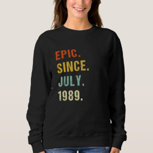 Sudadera 33.ª Épica De Cumpleaños Desde Julio De 1989 33 Añ