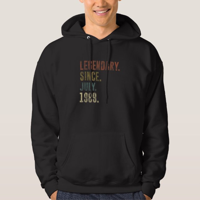 Sudadera 33.ª legendaria por nacimiento desde julio de 1989 (Anverso)