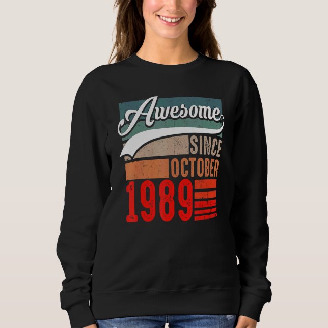 Sudadera 33 años de edad increíble desde octubre de 1989 33 (Anverso)