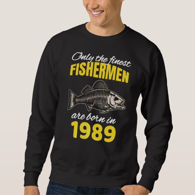 Sudadera 33 Pescadores Nacidos En La Pesca De 1989 (Anverso)