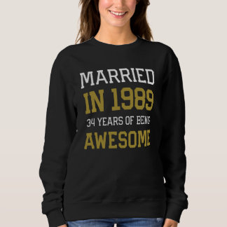 Sudadera 34th Anniversary for Men Married In 1989 Couples H