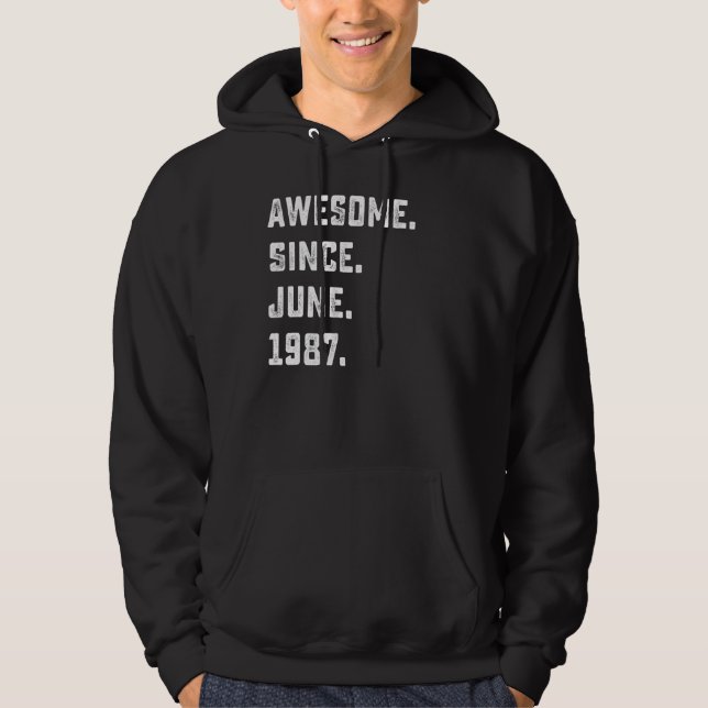 Sudadera 35º cumpleaños increíble desde junio de 1987 (Anverso)