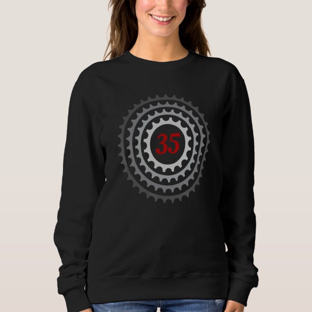Sudadera 35.º Aniversario Bicicleta Mtb Chainring (Anverso)