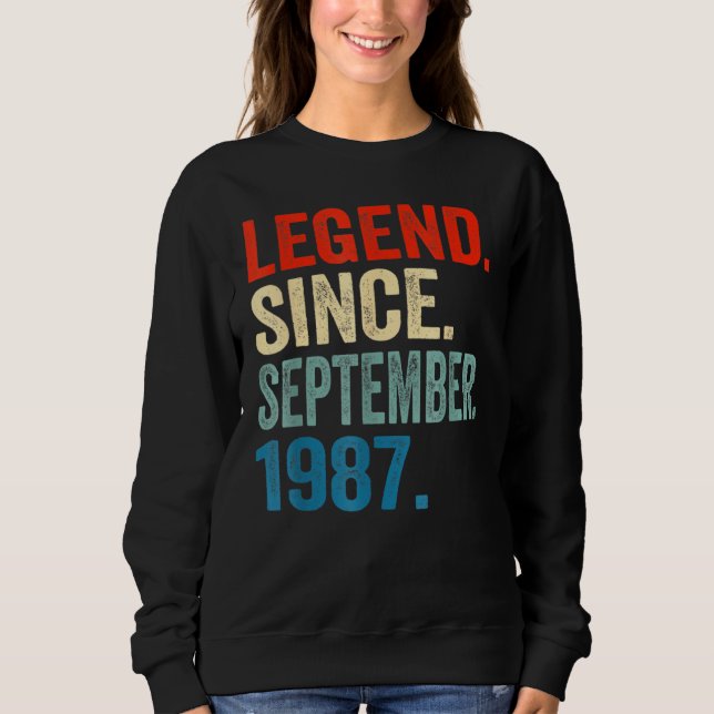 Sudadera 35 Years Old  Legend Since September 1987 35th Bir (Anverso)