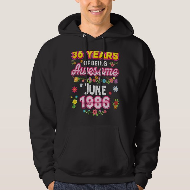 Sudadera 36 Años De Ser Increíble Desde Junio De 1986 (Anverso)