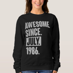 Sudadera 36 años trigésimo sexto cumpleaños desde julio de 