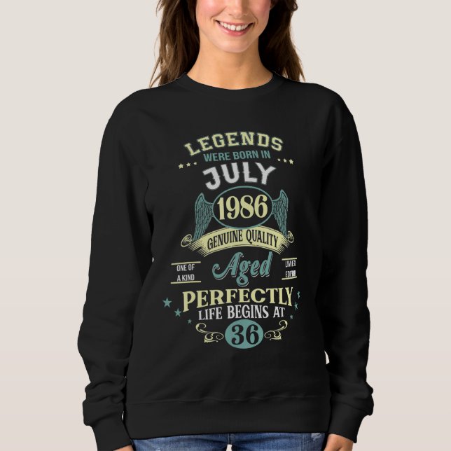 Sudadera 36 Leyendas De Decoración De Cumpleaños Nacidas En (Anverso)