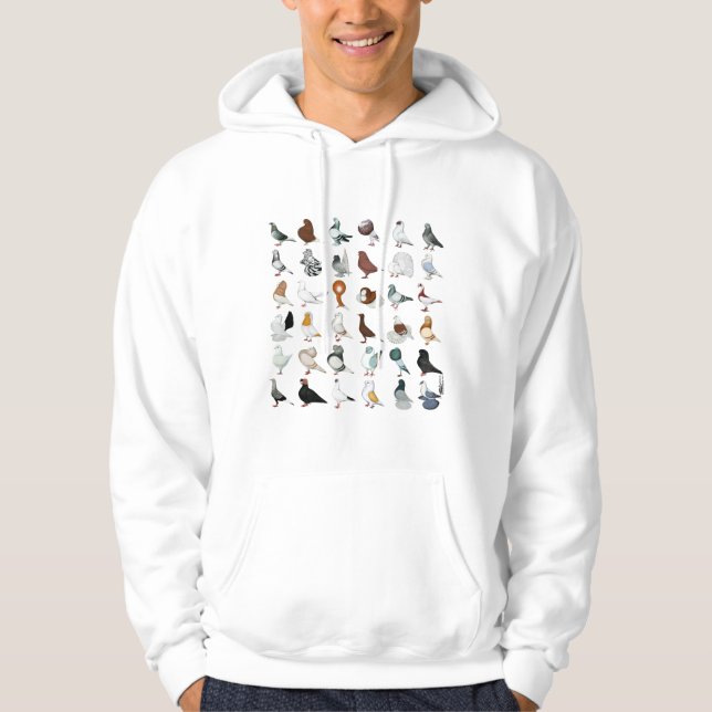 Sudadera 36 razas de la paloma (Anverso)