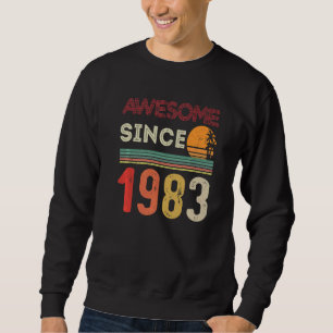 Sudadera 39.ª Vintage De Cumpleaños 1983 Nacida En 1983 Awe
