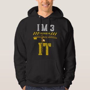 Sudadera 3.ᵉʳ Cumpleaños 3 Y Aplastando La Obra De Construc
