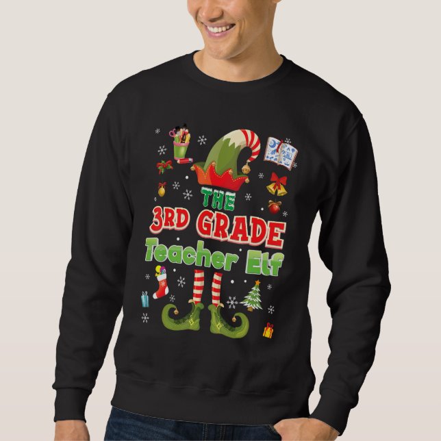 Sudadera 3.ᵉʳ Maestra Elf Navidades Tercer Sudor (Anverso)