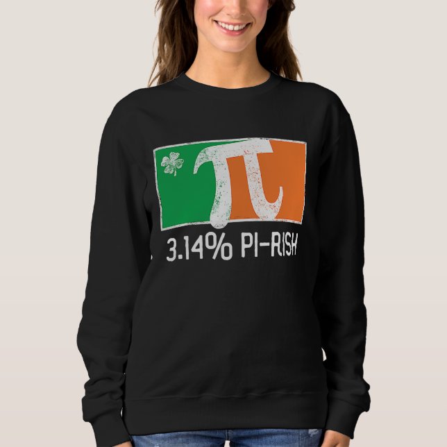 Sudadera 3 14 Pi Rish St Patrick's Day Irish Flag C Distres (Anverso)
