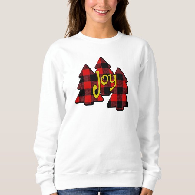 SUDADERA 3 ÁRBOLES DE NAVIDAD Y ALEGRÍA DE PLATA ROJA (Anverso)