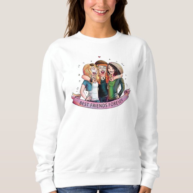 Sudadera 3 chicas mejor amiga (Anverso)