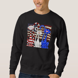 Sudadera 3 gatos Kitten Bandera Estadounidense 1