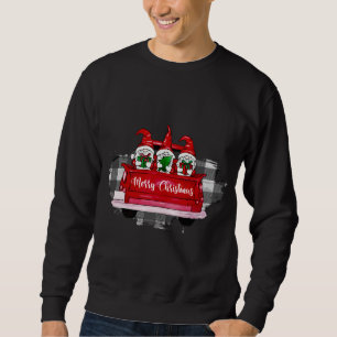 Sudadera 3 Gnomes En Pequeño Camión Rojo Feliz Tendencia De