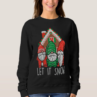 Sudadera 3 Gnomes Let It Snow Gingerbread House Christmas G