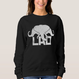 Sudadera 3 Headed Elephant LAO Original Kingdom of Laos Fla