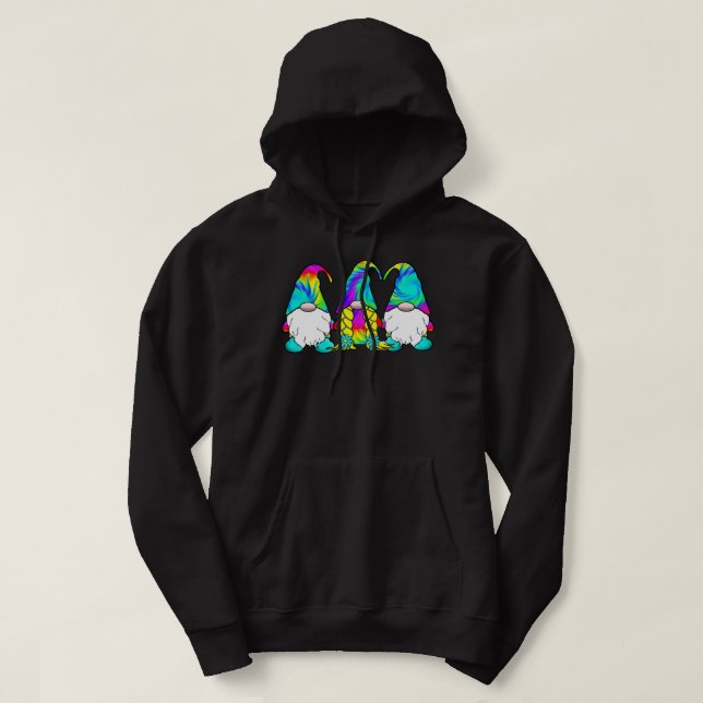 Sudadera 3 Hippie Gnomes Tie Dye Hat Retro Peace Groovy Psy (Diseño del anverso)