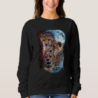 Sudadera 3 Moon Cheetah Felidae Wildcat Animal