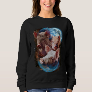 Sudadera 3 Moon Pig Cerdo Cerdos Gráfico Animal
