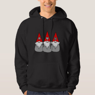 Sudadera 3 Navidades nórdicos de Gnomes Gorras Gris Rojo XM