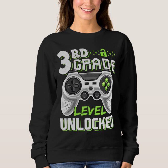Sudadera 3rd Grade Level Unlocked Video Game Back To School (Anverso)