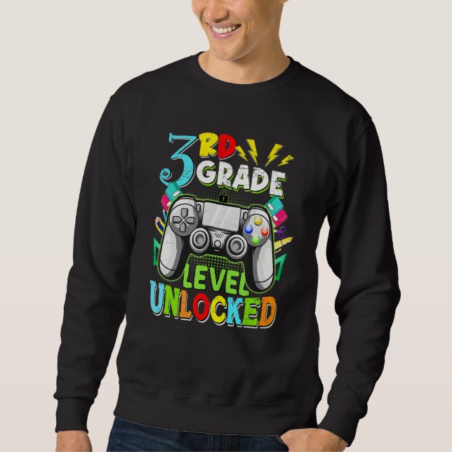 Sudadera 3rd Grade Level Unlocked Video Gamer Kids Boy Back (Anverso)
