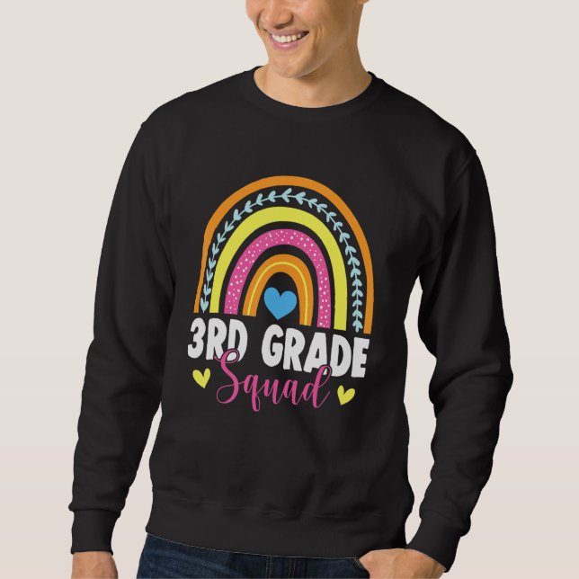 Sudadera 3rd Grade Squad Rainbow First Day Back To School (Anverso)