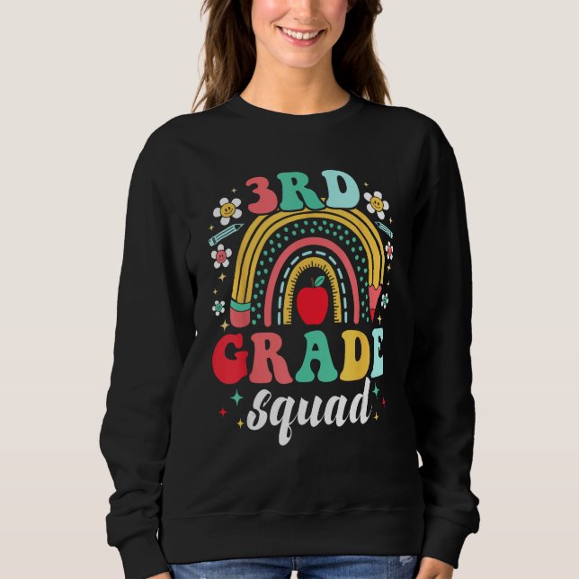 Sudadera 3rd Grade Squad Team  Back To School Girls Boys Te (Anverso)