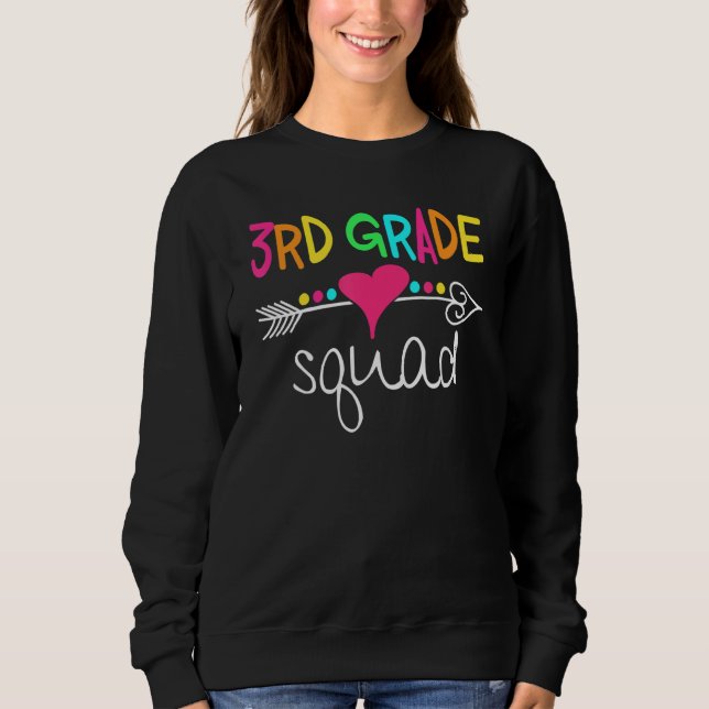 Sudadera 3rd Grade Squad Third Teacher Student Team Back To (Anverso)