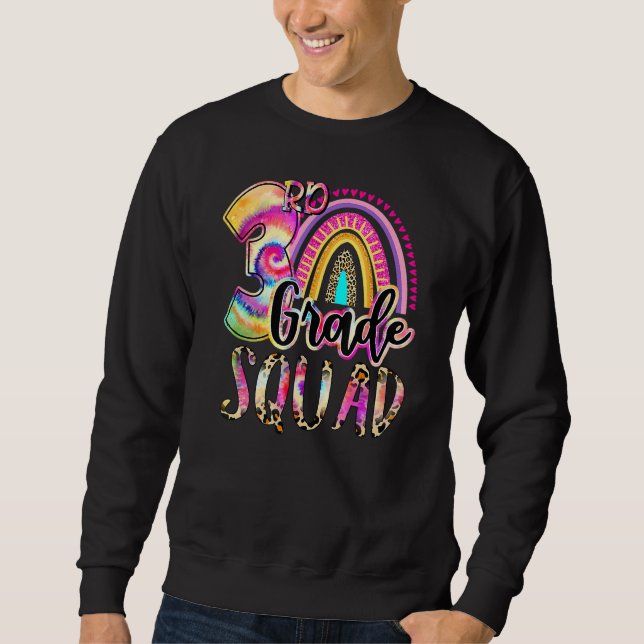 Sudadera 3rd Grade Squad Tie Dye Back To School Teacher Stu (Anverso)