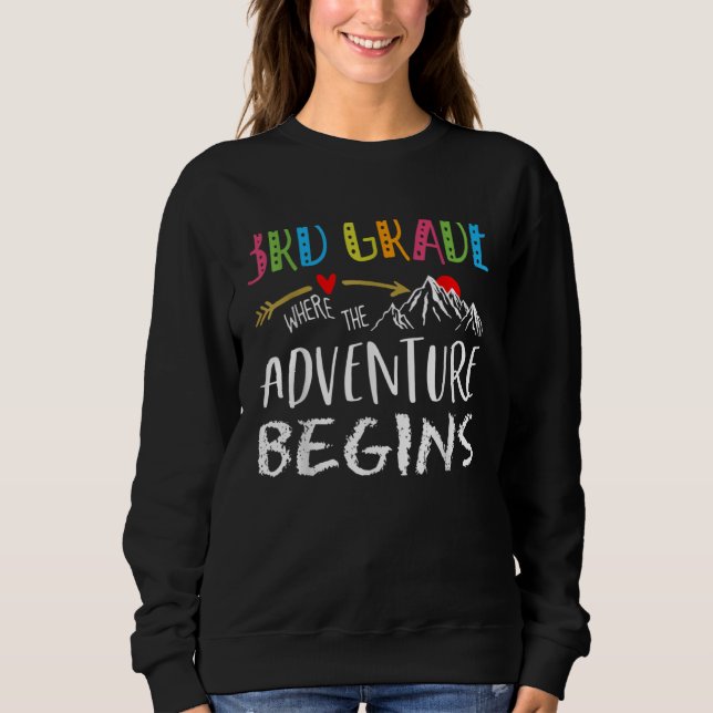 Sudadera 3rd Grade Where The Adventure Begins Teacher back  (Anverso)