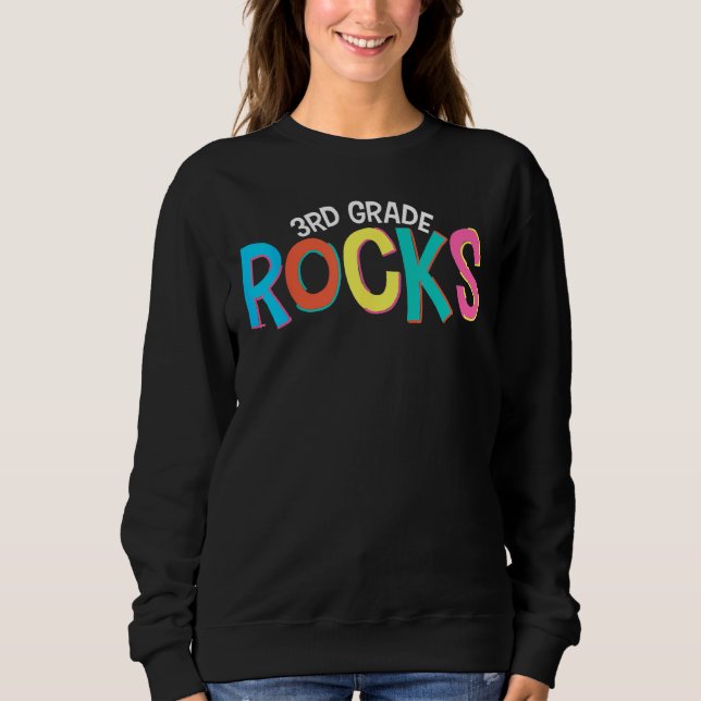 Sudadera 3rd Third Grade Rocks Back To School Teacher Stude (Anverso)