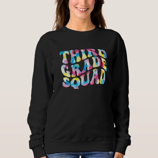 Sudadera 3rd Third Grade Squad Teacher Back To School Retro (Anverso)