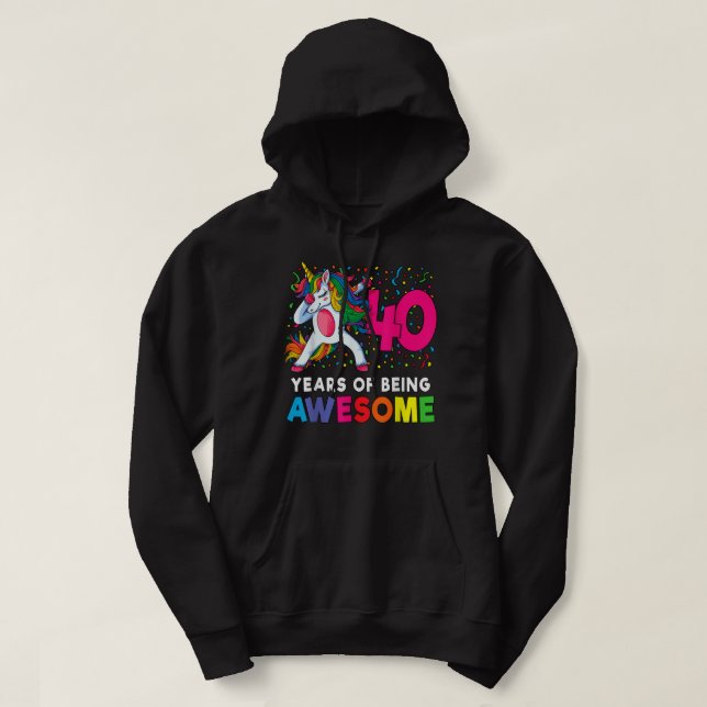 Sudadera 40.ª Fiesta unicornio de cumpleaños de 40 años de  (Diseño del anverso)