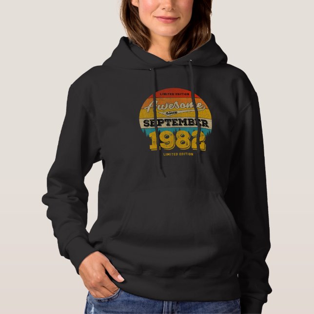 Sudadera 40.ª idea de cumpleaños increíble desde septiembre (Anverso)