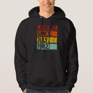 Sudadera 40.ª leyenda de cumpleaños desde julio de 1982 de