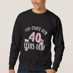 Sudadera 40.º cumpleaños 40 años de edad Gato Madre Gato Na